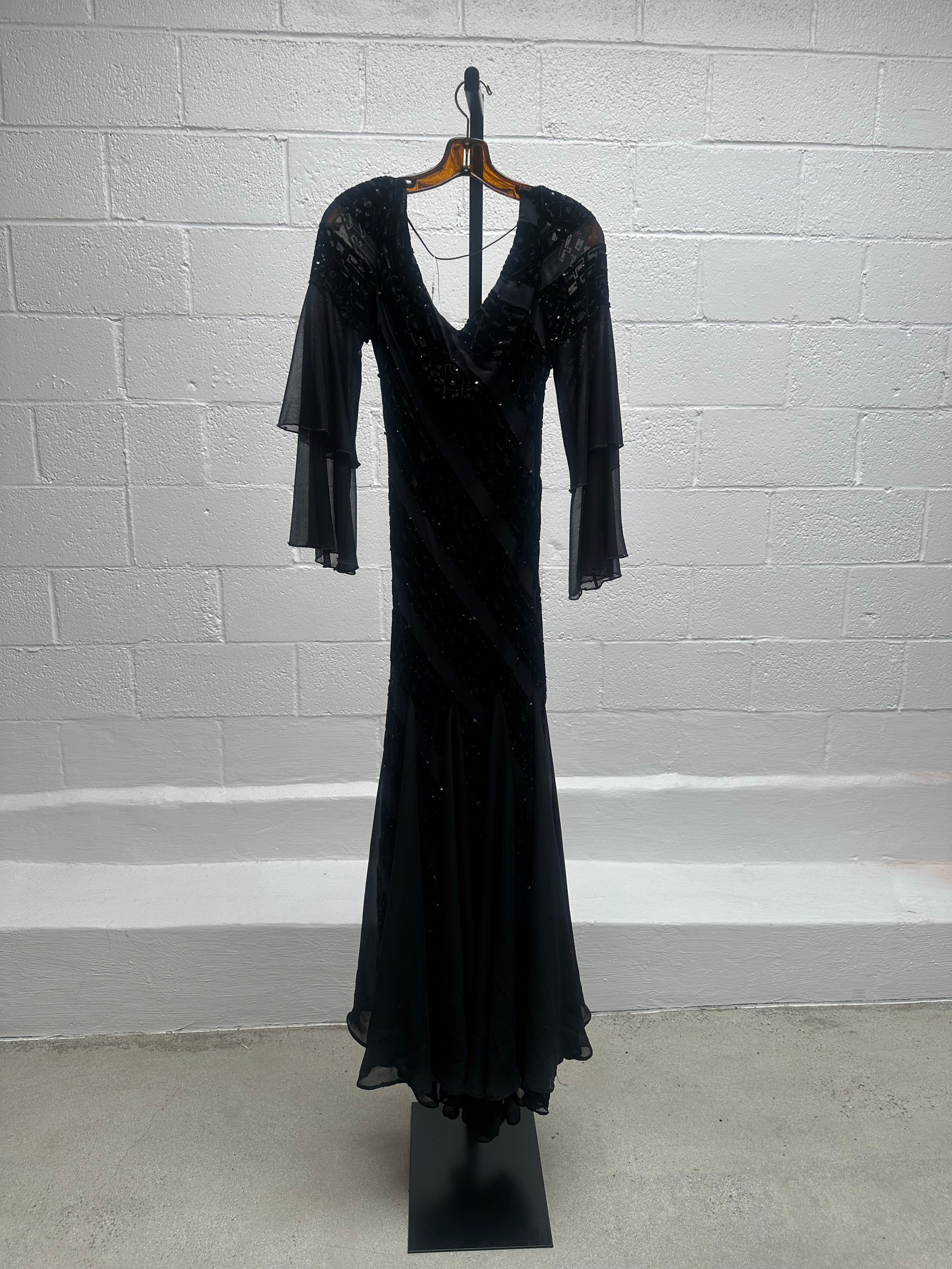 Black Velvet and Chiffon Dress