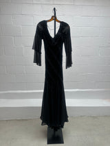 Black Velvet and Chiffon Dress