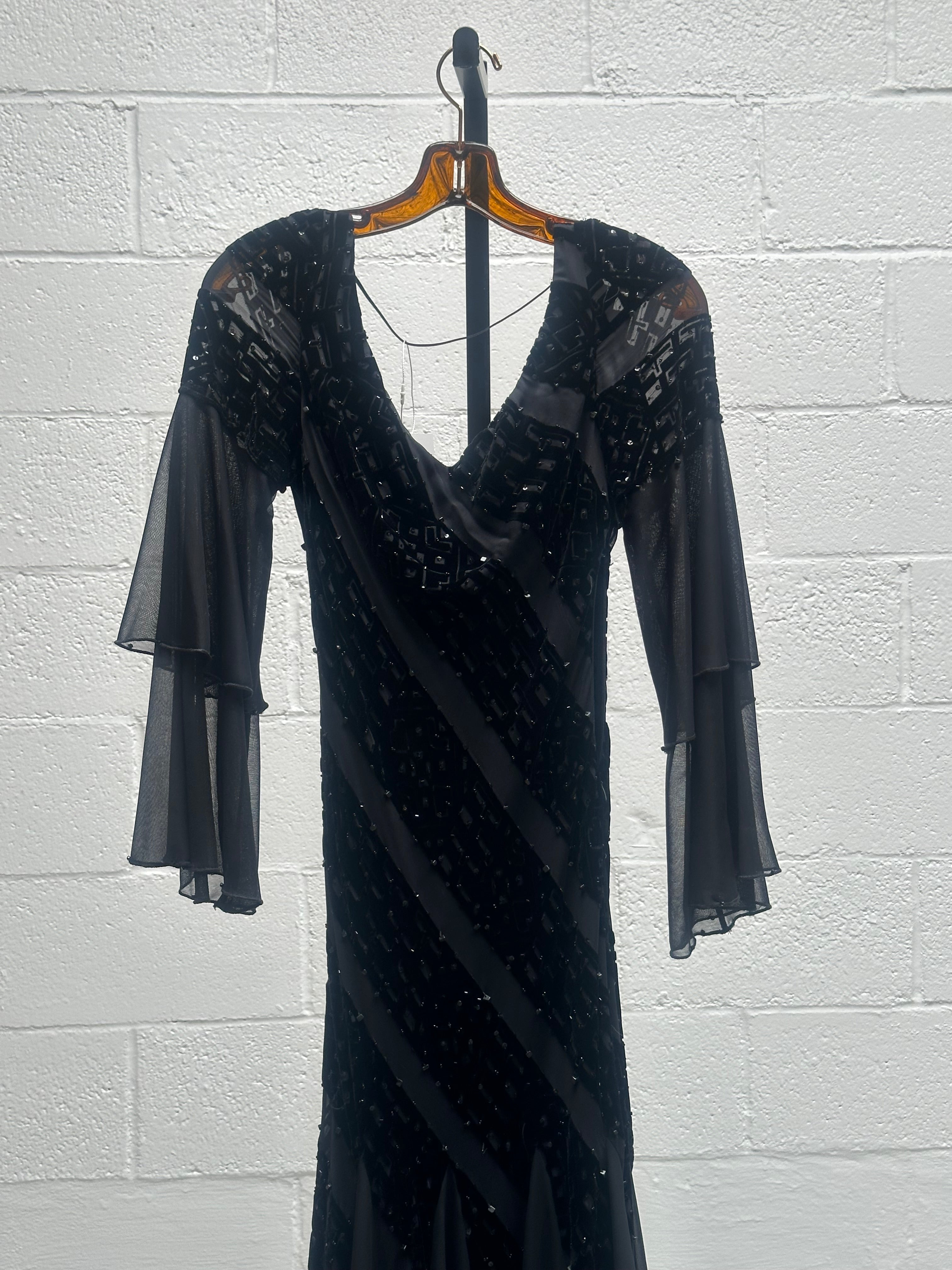 Black Velvet and Chiffon Dress