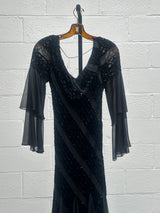 Black Velvet and Chiffon Dress