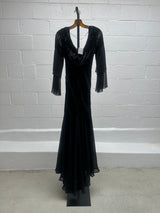 Black Velvet and Chiffon Dress