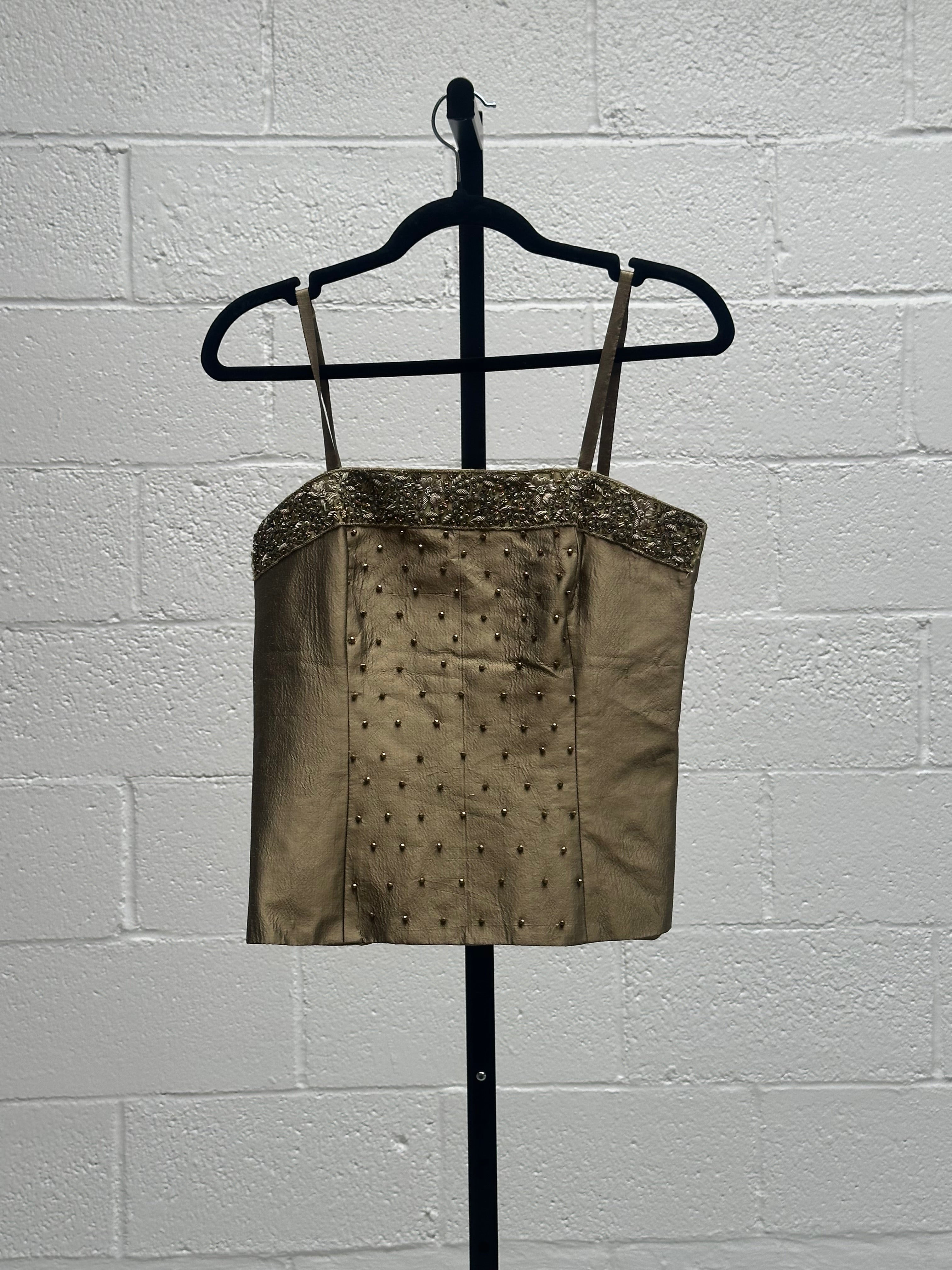 Raw Silk Beaded Top Pant and Shawl Set