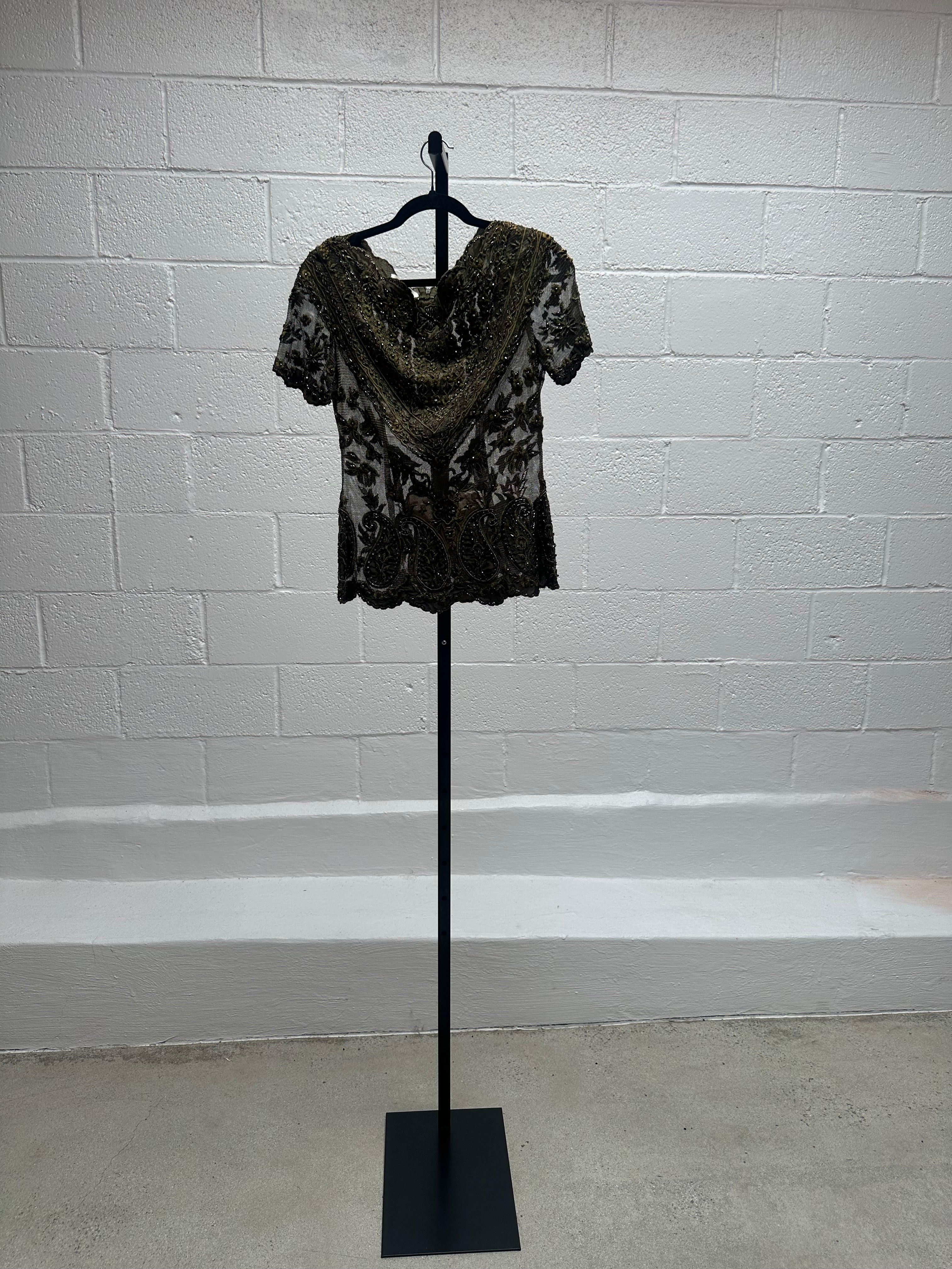 Green Lace Top with beading