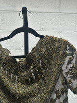Green Lace Top with beading