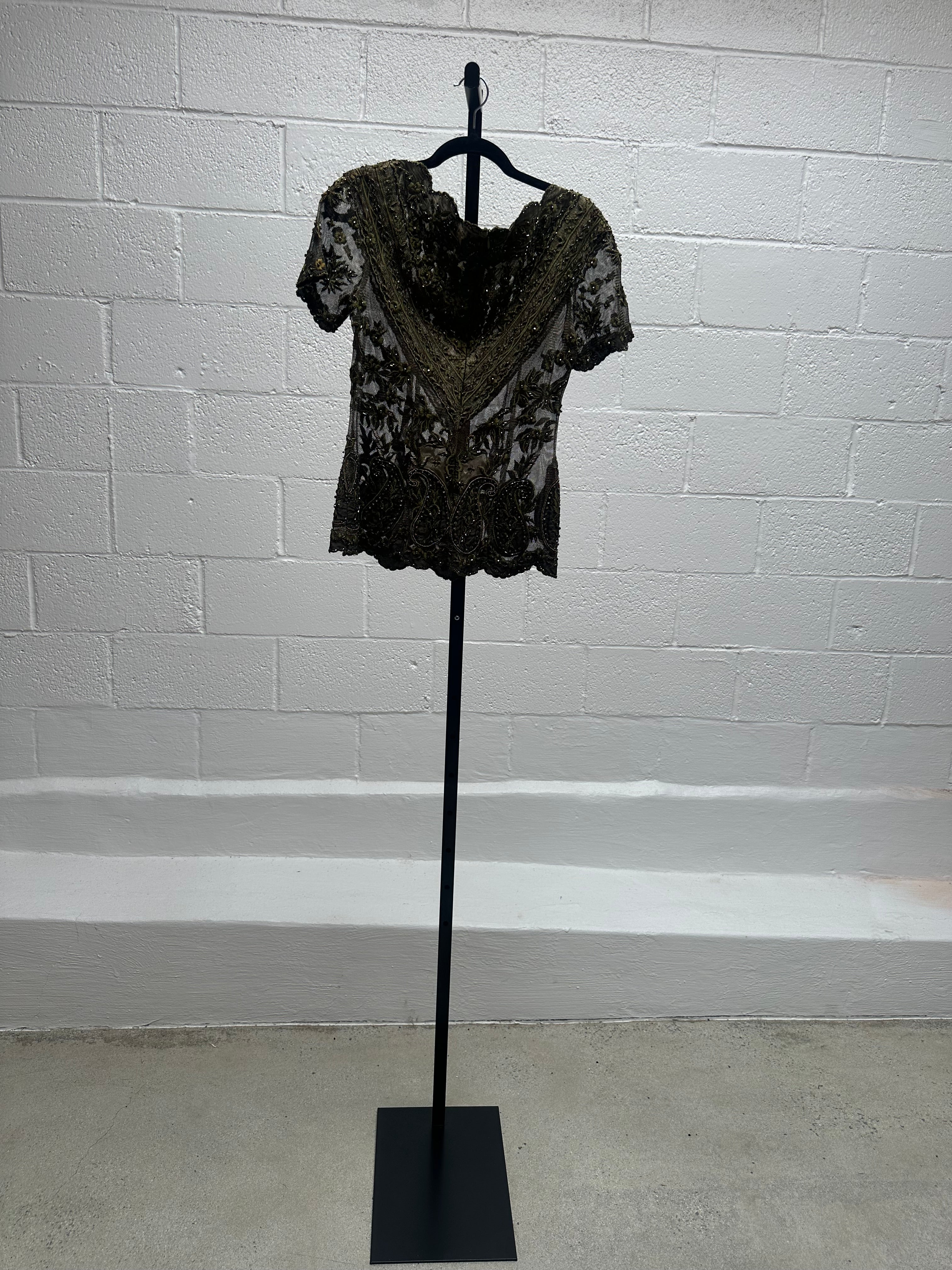 Green Lace Top with beading