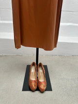 Nude Dress with Rhinestones over orange silk dress