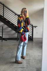 Cashmere Printed Cardigan