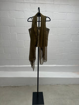 Raw Silk Beaded Top Pant and Shawl Set