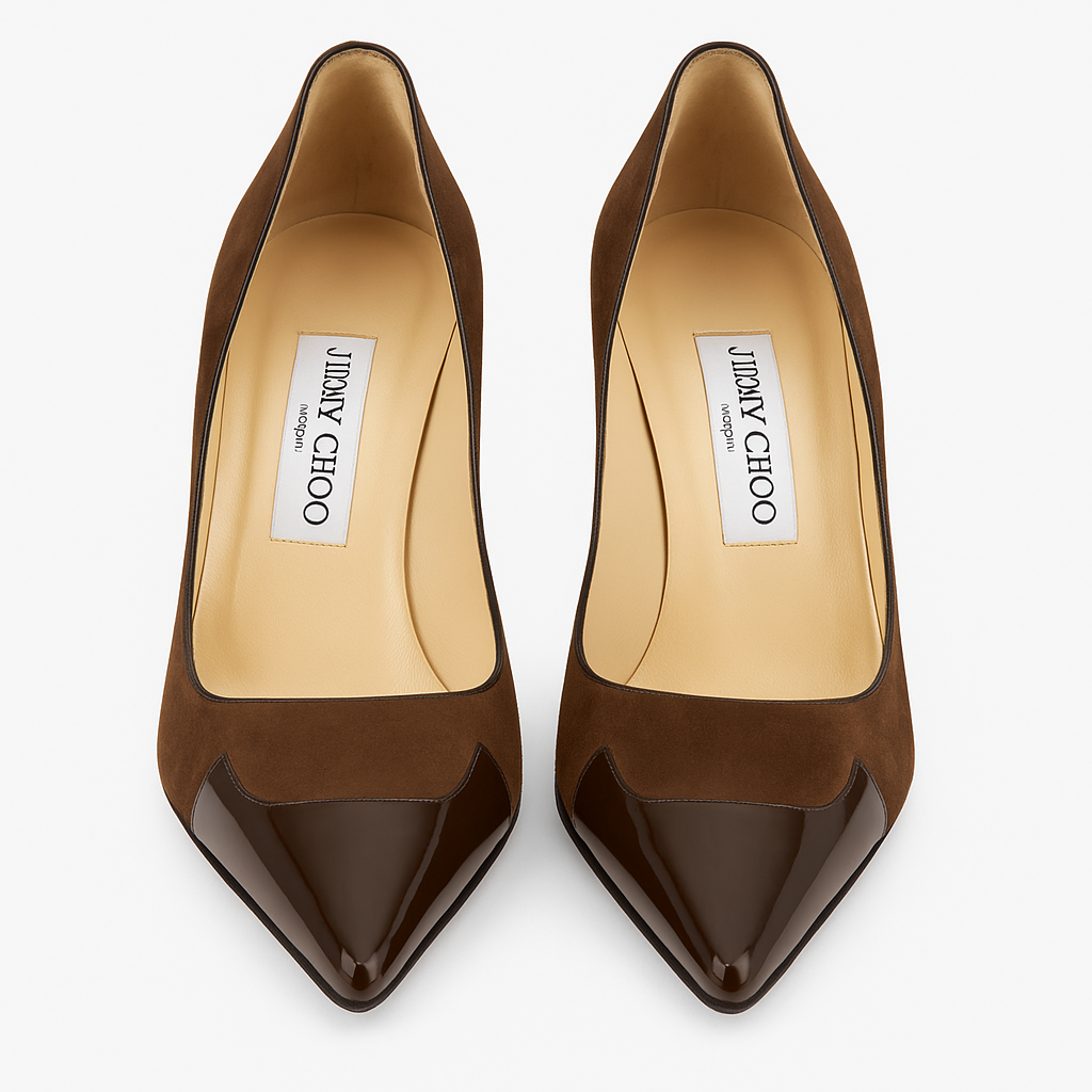 Brown Suede and Patent Leather Heels (39)