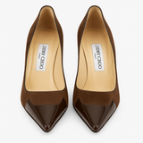 Brown Suede and Patent Leather Heels (39)