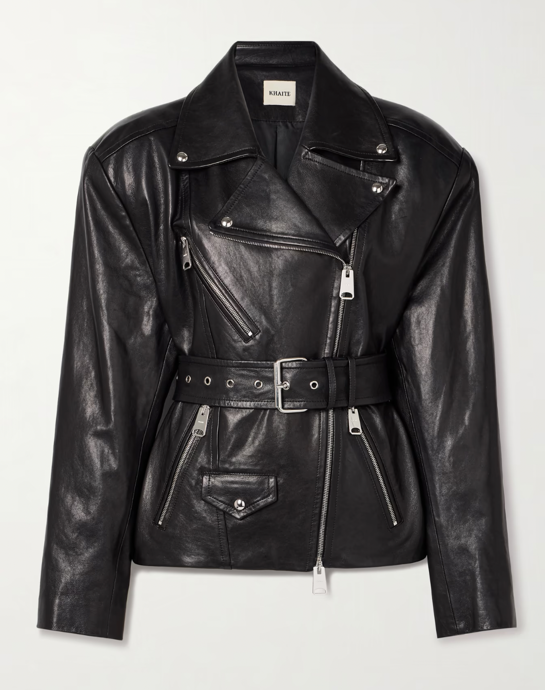 Khaite Fabbie Biker Leather Jacket