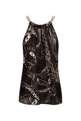 Silk Chain Scarf Top