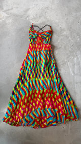 Colorful striped maxi dress 
