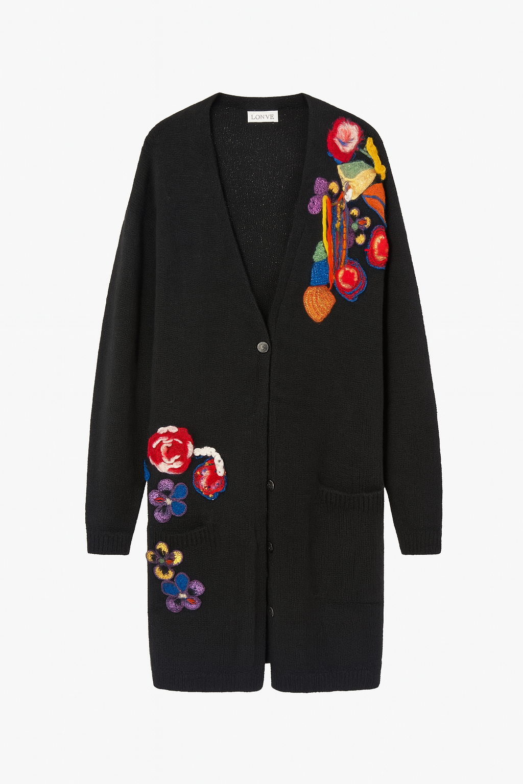 Loewe Long cardigan with embroidered flowers