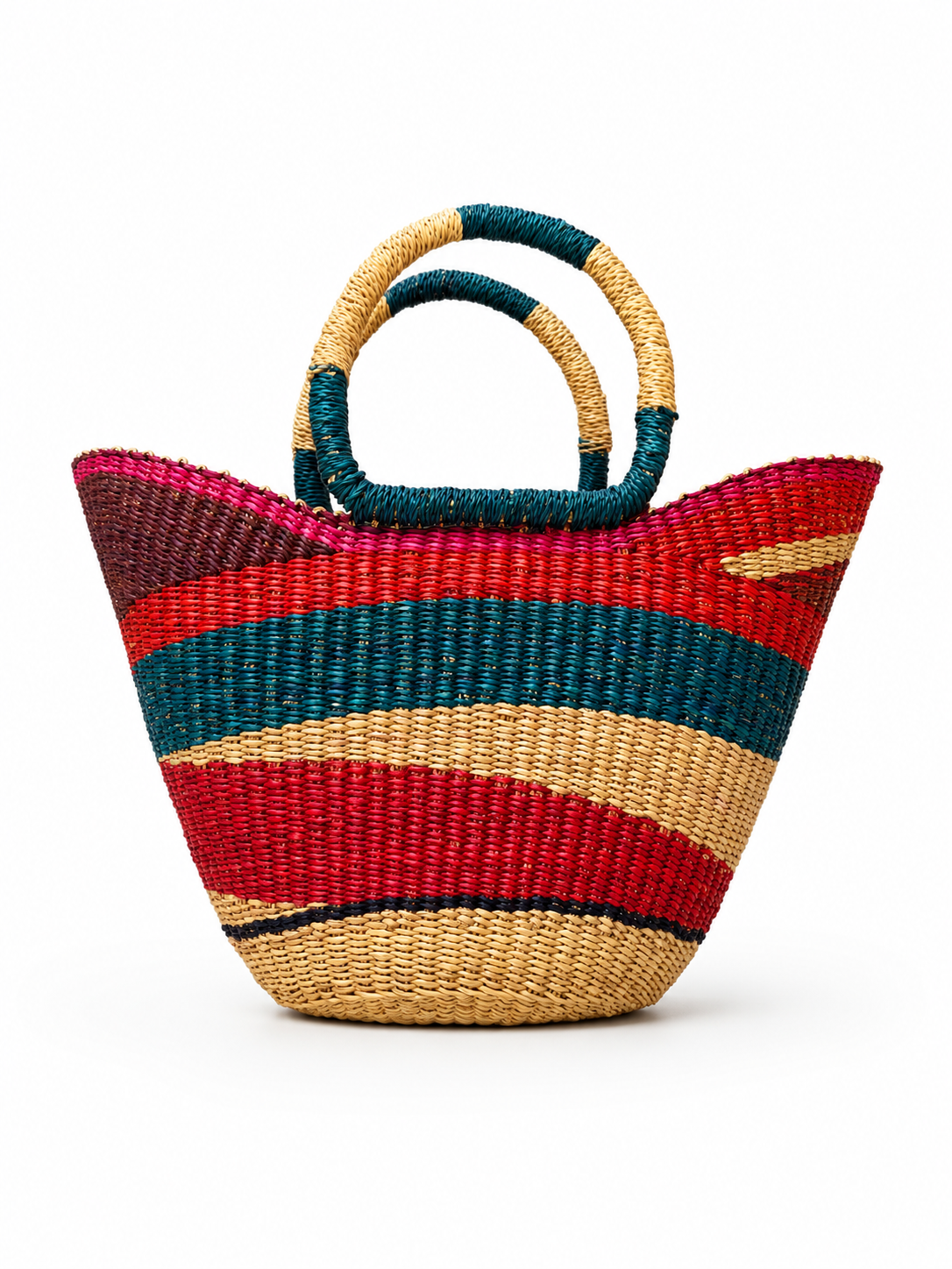 Multicolored Small Woven Bag