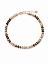 Tiger's Eye Beaded Choker Necklace