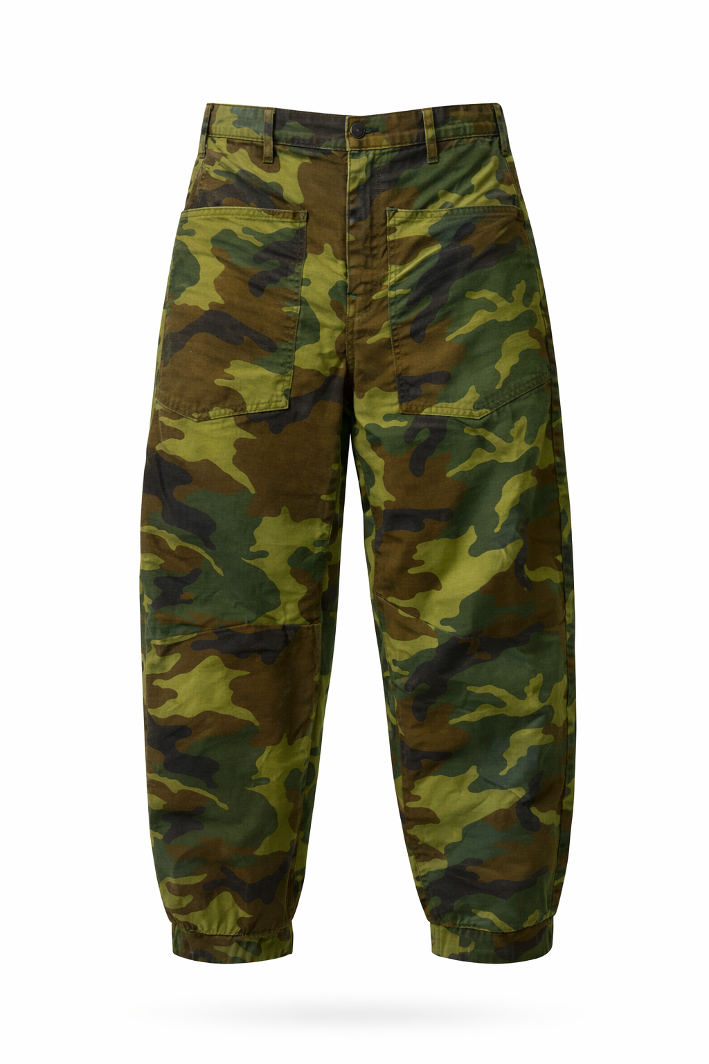 Camo Barrel-Leg Pants