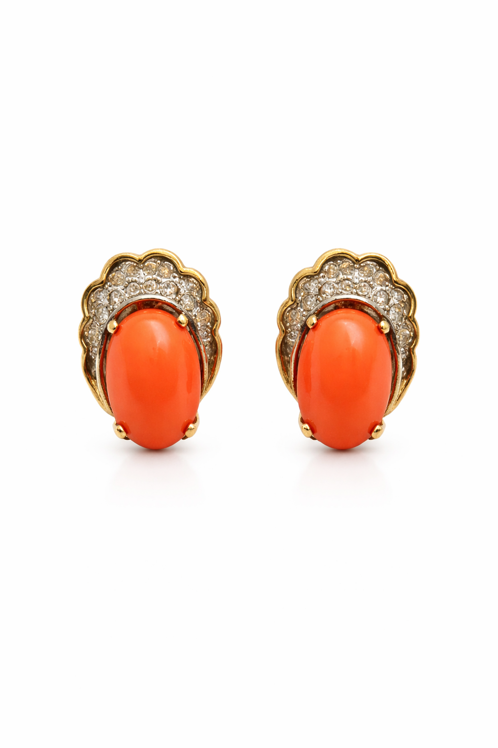 Orange Diamanté Earrings
