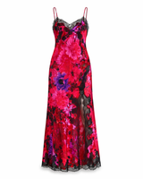 Pink and Black Silk Slip Dress