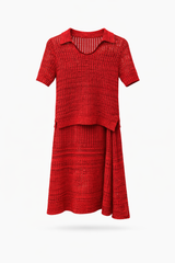 Silk Knit Top and Skirt Set