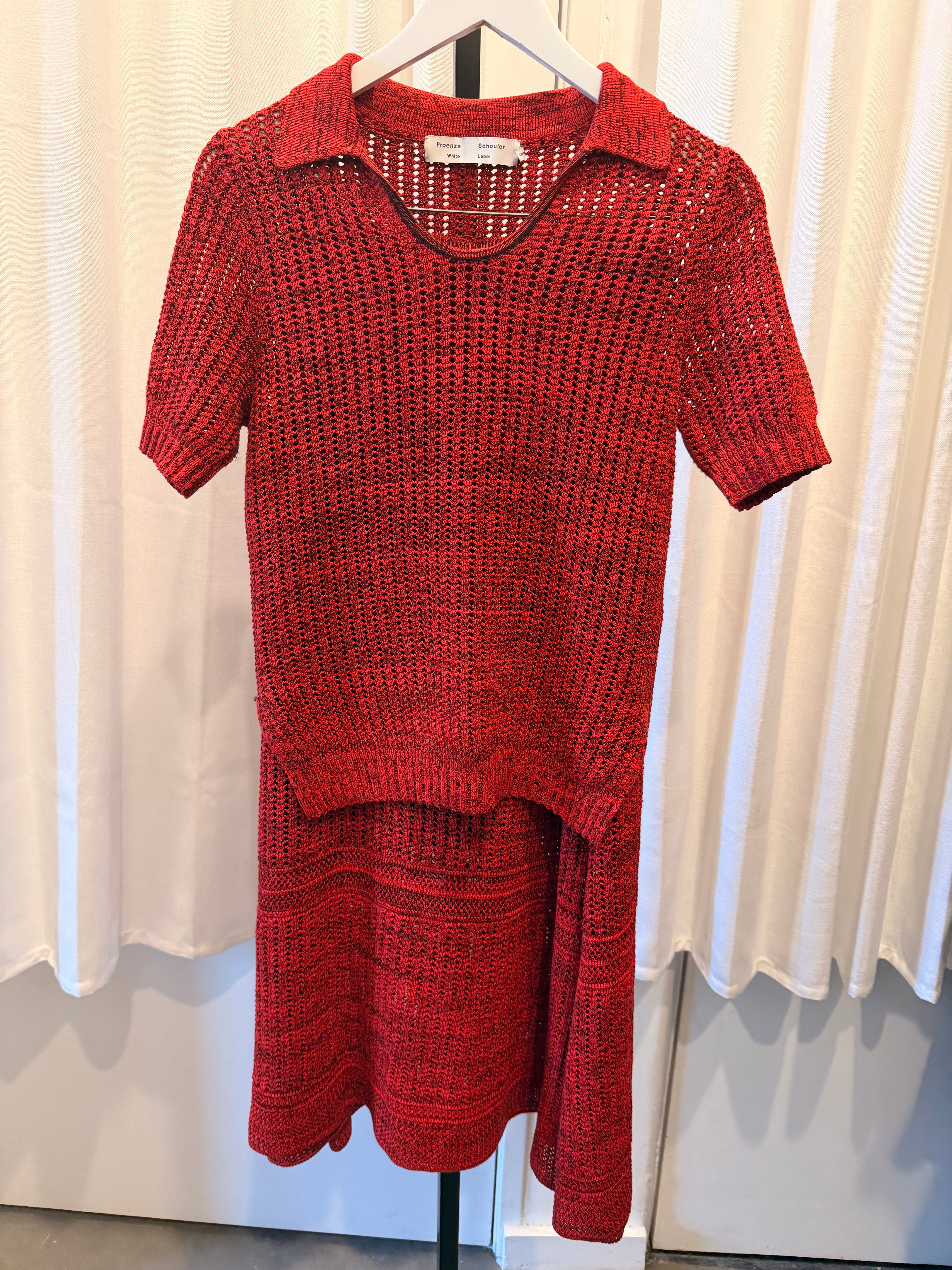Silk Knit Top and Skirt Set