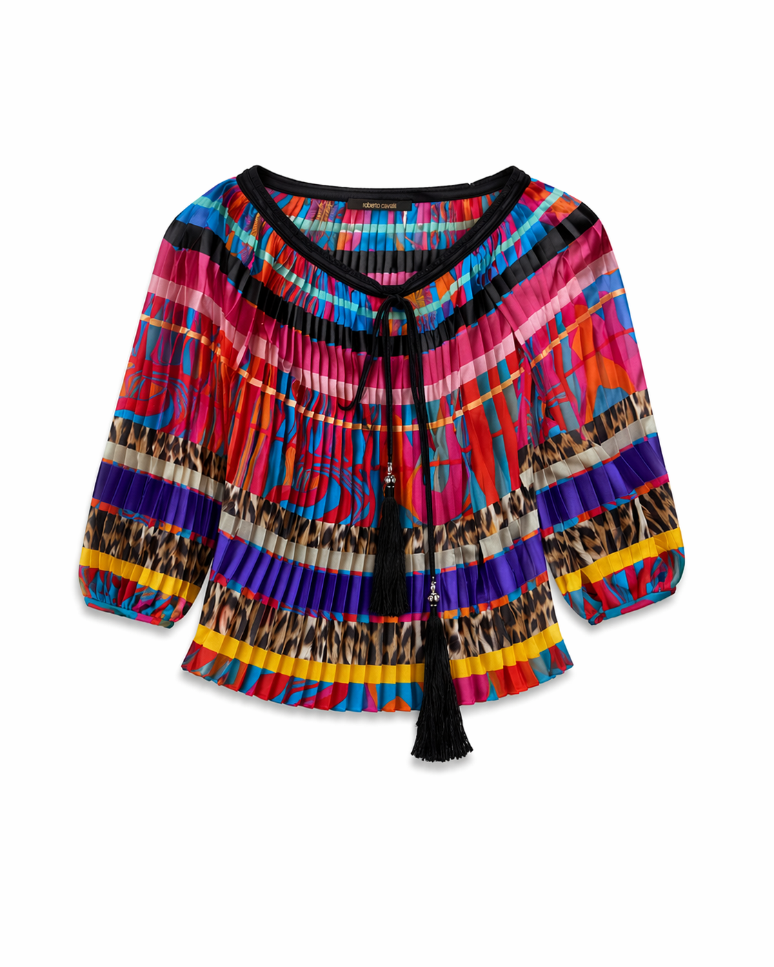 Multicolored Pleated Top