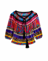 Multicolored Pleated Top