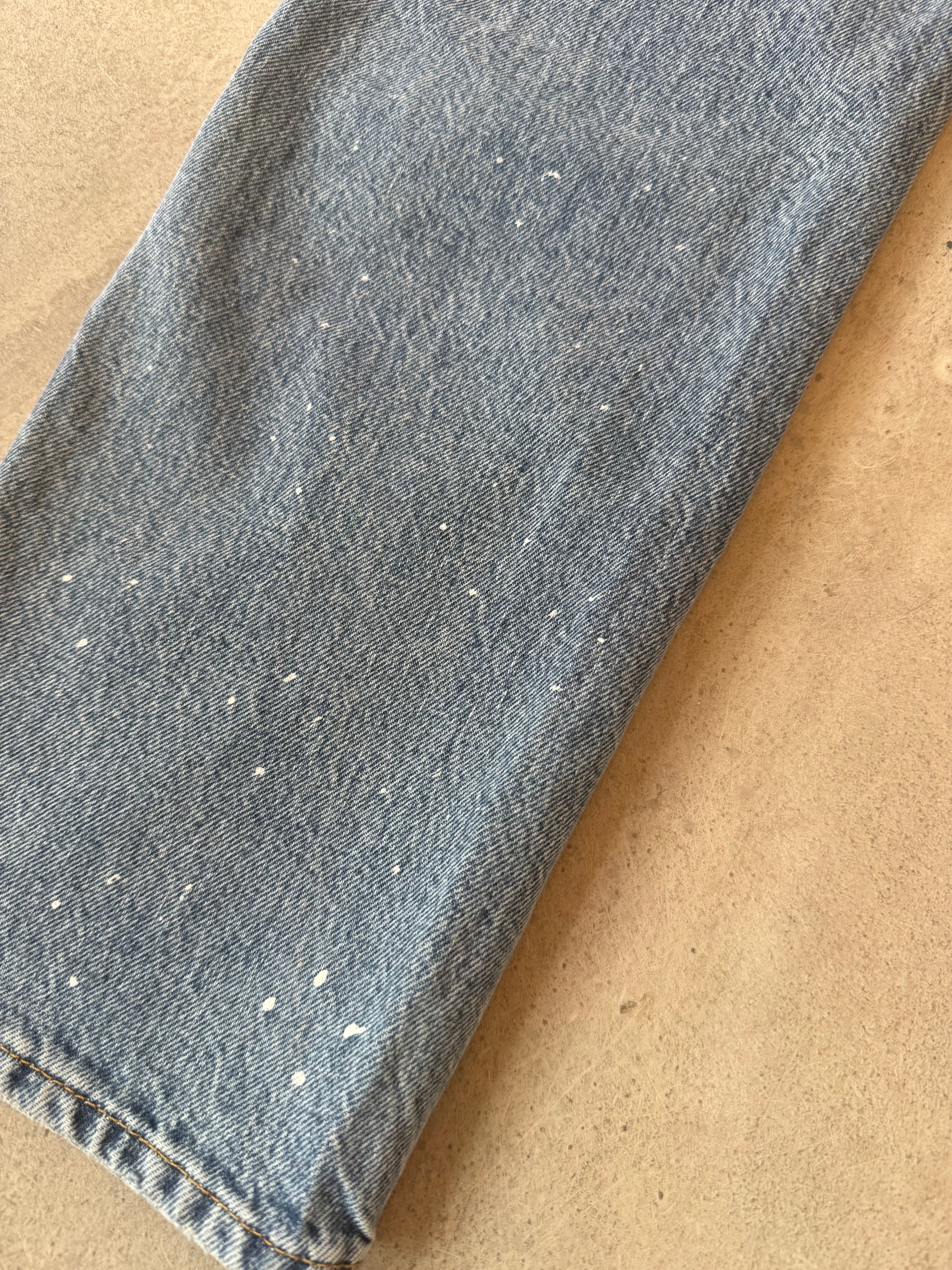 Vin Paint-Detail Cropped Jeans