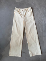 Ecru Pants with Buttoned Belt
