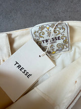 Ecru Pants with Buttoned Belt