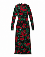 Miro "Selene" Black Rose Dress