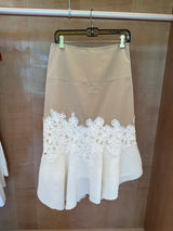 Khaki Lace Detail Skirt
