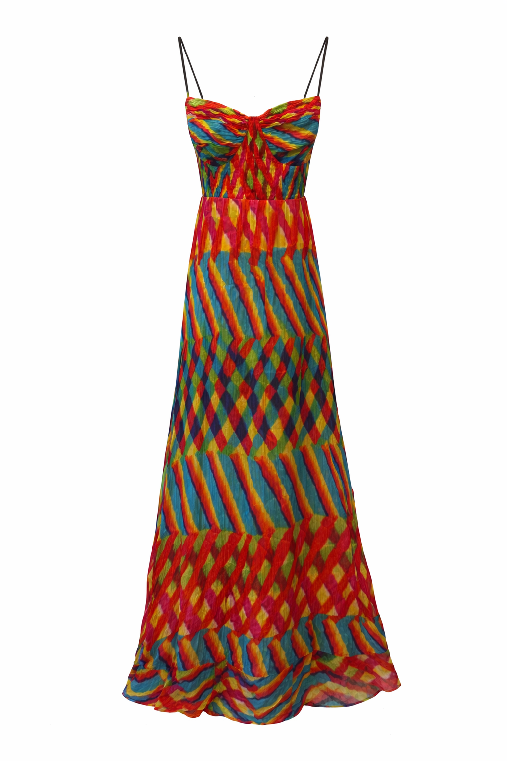 Leheriya Printed Pleated Maxi Dress
