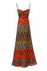 Leheriya Printed Pleated Maxi Dress