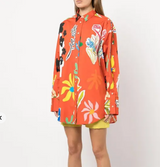 Orange Shirt with Flowers