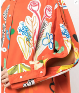 Orange Shirt with Flowers
