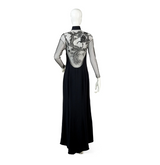 Long Gown with Mesh and Sequins