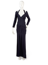 Midnight Blue Jersey Draped Gown