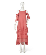 Coral Dress with Rhinestone Sequins