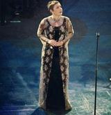 Lace Robe with Gold Thread and Black Slip