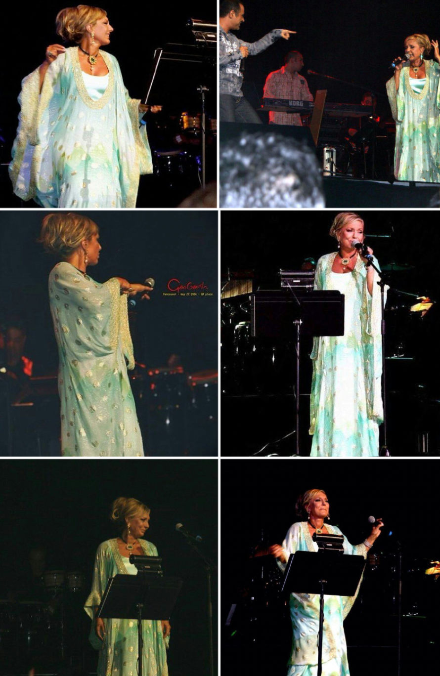 Aqua Caftan with Gold Thread