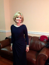 Navy Gown with Sequins Cuffs worn in Constitution Hall