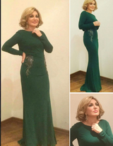 Green Gown with Embellished Sides