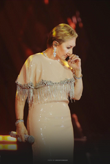 Pink Sequins Dress with Diamanté Cape (42)
