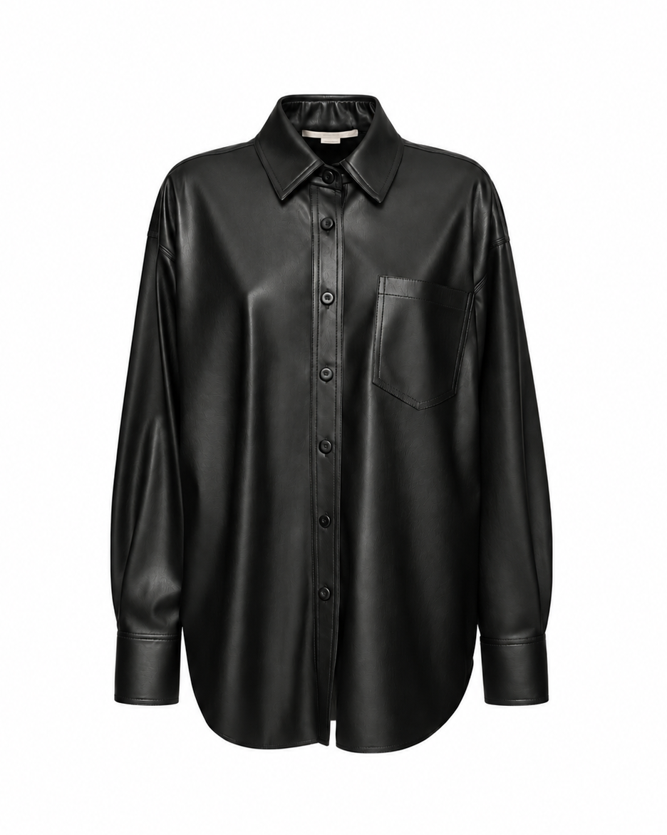 Faux Leather Shirt