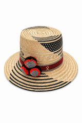Straw Pom Pom Hat