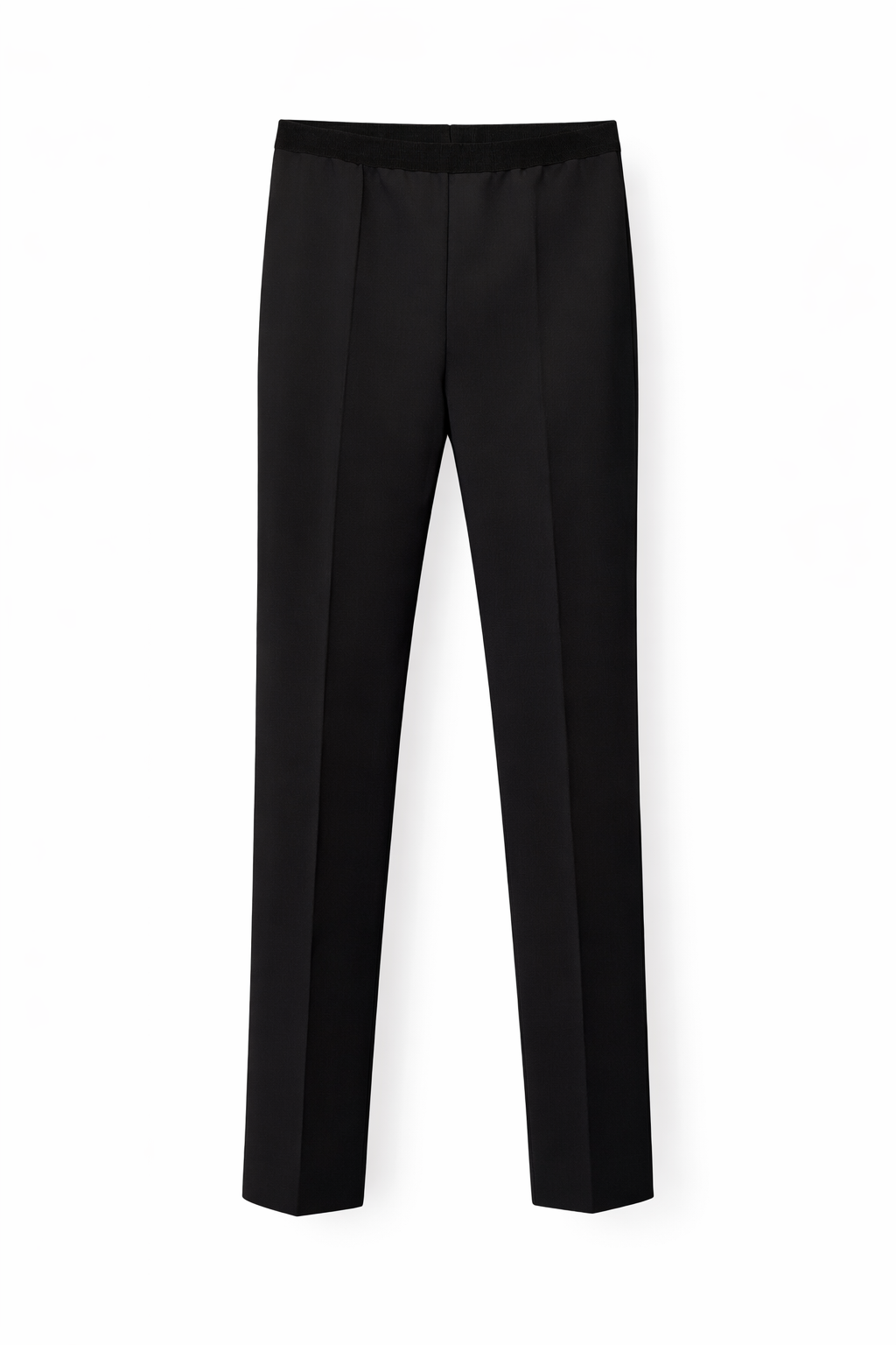 Navy Stretch Pants with Elastic Waistband