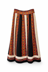 Vintage 1970s Folk Stripe Midi Skirt