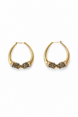 Gold Leopard Head Hoop Earrings