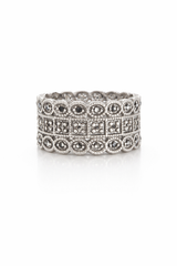 Vintage Sterling Marcasite Panel Ring